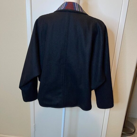 Vintage Womens Jacket Size Medium Open Front Art To Wear Statement Collar Lined - Picture 15 of 15